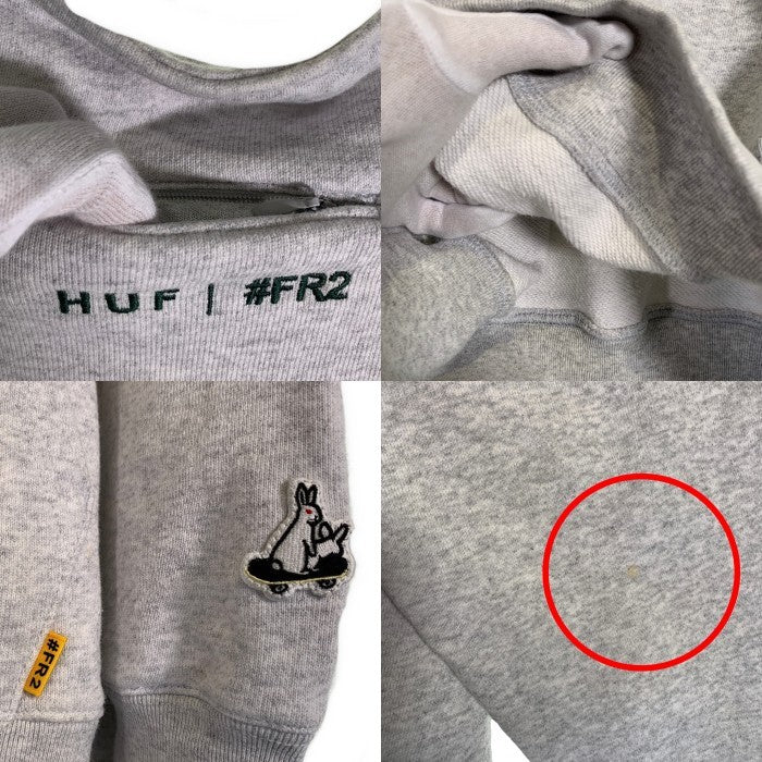 HUF ハフ FR2 ハーフジップ スウェット アッシュグレー Size 2XL 福生店