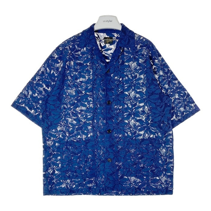 Needles ニードルズ Cabana Shirt カバナシャツ C Pe R Lace Cloth FLOWER フラワーレース 半袖 ブルー MR252 Size L 瑞穂店