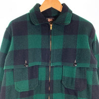 50’s Woolrich ウールリッチ バッファローチェック ウールジャケット マッキーノ グリーン ブラック Size M-L 相当 福生店