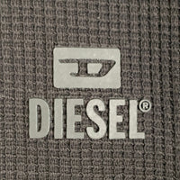 DIESEL ディーゼル S-PEWTER ラバーロゴパッチ ワッフル ロングスリーブカットソー ブラック Size M 福生店