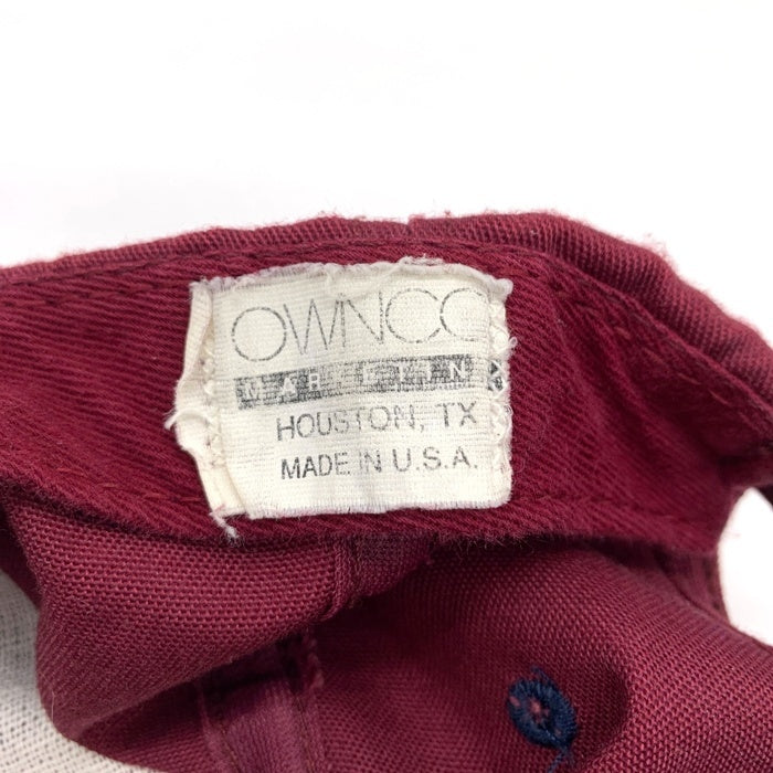 90`s AMERICAN BUREAU OF SHIPPING OWNCO 企業 ツートーン 6パネル キャップ バーガンディー ネイビー USA製 福生店