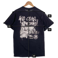 00's STUSSY ステューシー 半袖 Tシャツ ブラック ホワイト メキシコ製 Size M 福生店