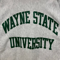 90's Champion チャンピオン WAYNE STATE UNIVERSITY リバースウィーブ スウェットトレーナー グレー USA製 トリコ刺繡 Size L 瑞穂店