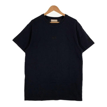 WIND AND SEA ウィンダンシー SEA PIGMENT TEE ピグメント フロント刺繡ロゴ Tシャツ ブラック WDS-O-ESS2-24-Q3-CS-01 Size L 福生店