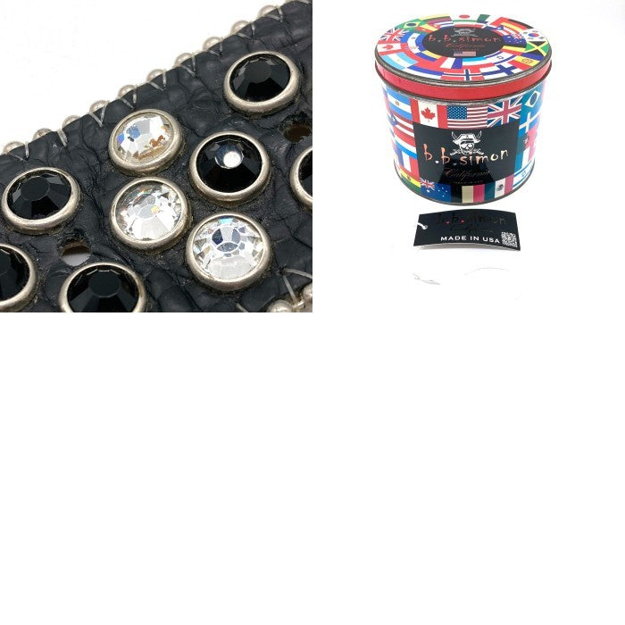 b.b.simon ビービーサイモン スタッズ レザーベルト ブラック Size 36 瑞穂店