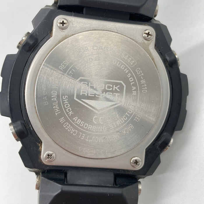 CASIO カシオ G-SHOCK タフソーラー デジアナ クォーツ腕時計 ラバーベルト シルバー ブラック文字盤 GST-W110 瑞穂店