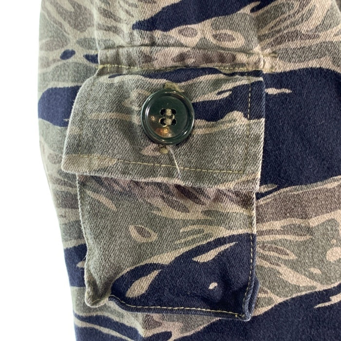 U.S.ARMY 米軍 レプリカ シルバータイガーストライプ カモフラージュ ミリタリーシャツ Size US-L 福生店