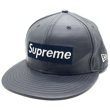 SUPREME シュプリーム 15AW Leather Box Logo New Era レザーボックスロゴ ニューエラキャップ ネイビー Size 7 3/8(58.7cm) 福生店