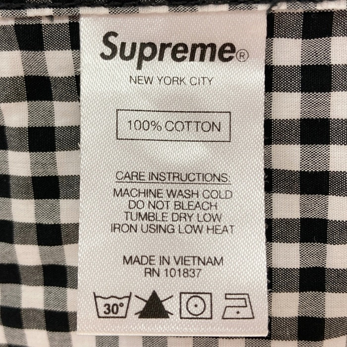 SUPREME シュプリーム 21SS Gingham S/S Shirt ギンガムチェック ショートスリーブシャツ 半袖 ブラック ホワイト SizeL 瑞穂店
