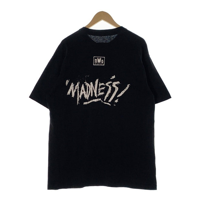 90's n.W.o Macho Man Randy Savage ランディサベージ MADNESS プリントTシャツ ブラック プロレス Size XL 相当 福生店