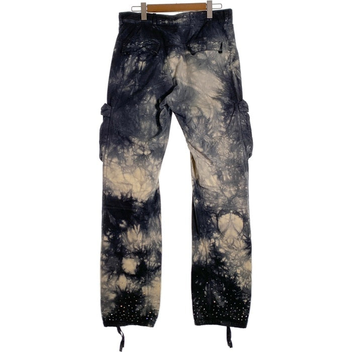 OFF-WHITE オフホワイト タイダイ染め リップストップ カーゴパンツ 裾ラインストーン ブラック OMCF015S20H86020 Size 32 福生店