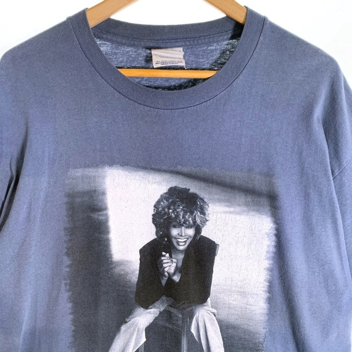 00's Tina Turner ティナ・ターナー TWENTY FOUR SEVEN ツアー プリントTシャツ ダークブルー OPTIMA メキシコ製 Size XL 福生店