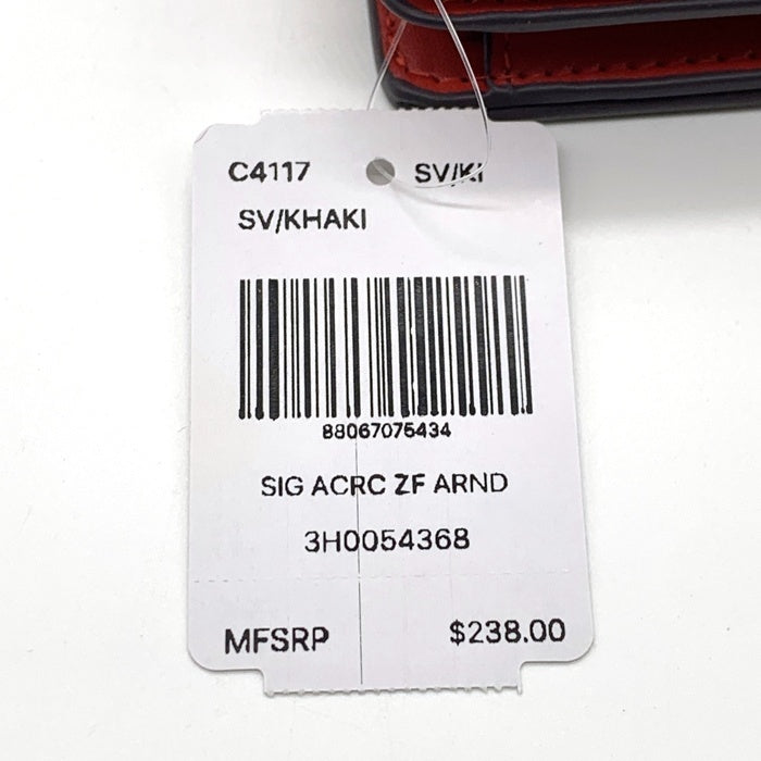 COACH コーチ C4117 シグネチャー 二つ折り財布 PVCレザー リンゴ ブラウン 福生店