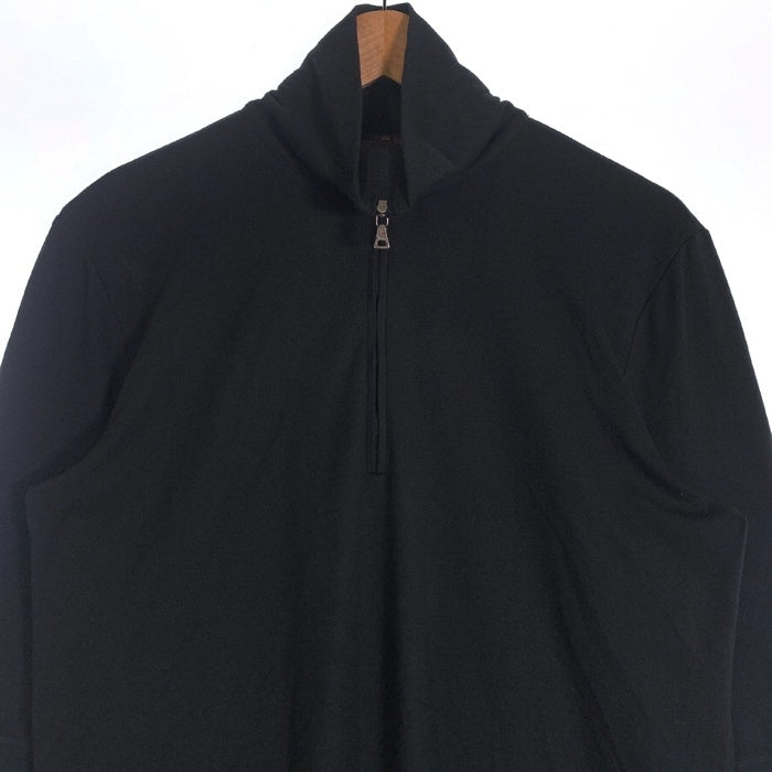 PRADA SPORT プラダスポーツ ハーフジップ プルオーバートップ 長袖 ブラック ポリエステル ラバーパッチ Size L 福生店