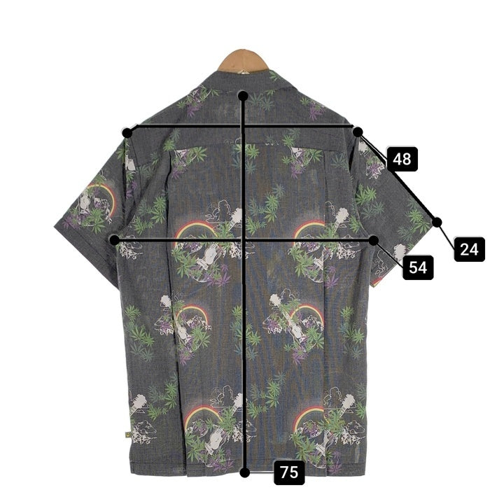 THE NORTH FACE ノースフェイス ポリエステル レーヨン アロハシャツ チャコールグレー AT30604 Size L 福生店