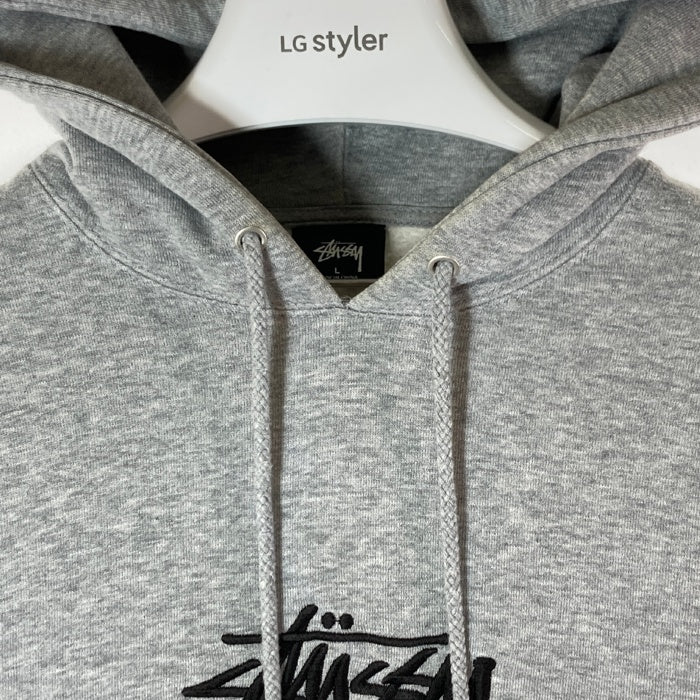 STUSSY ステューシー Z4000SAS17 BASIC HOODIE ロゴ刺繍 パーカー グレー sizeL 瑞穂店