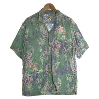 SUN SURF サンサーフ RAYON HAWAIIAN SHIRT CHERRY BLOSSOMS レーヨン 半袖 ハワイアン シャツ グリーン SS38319 Size M (15-15 1/2) 福生店