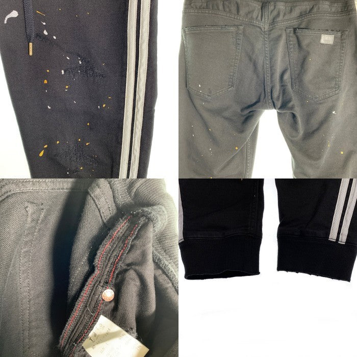 TMT ティーエムティー 19AW BLACK DENIM TRACK PANTS ブラックデニム トラックパンツ  USED/ペンキ加工 TPT-F1904 Size L 福生店