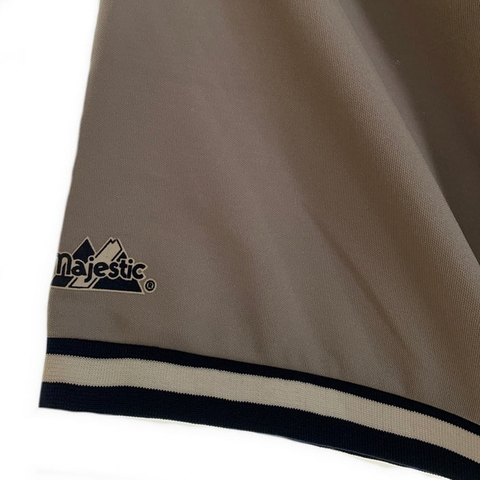 90's majestic マジェスティック Newyork Yankees ニューヨーク ヤンキース 半袖 ベースボールシャツ グレー Size XL 福生店