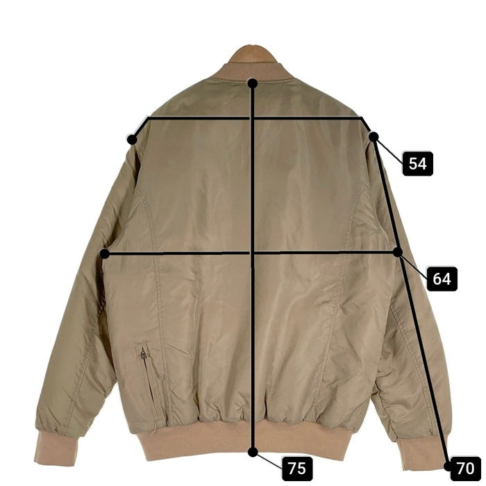 90-00's TRIPLE FIVE SOUL トリプルファイブソウル リバーシブル ナイロン ジップアップ中綿ジャケット リブ ベージュ ブラウン Size XL 福生店