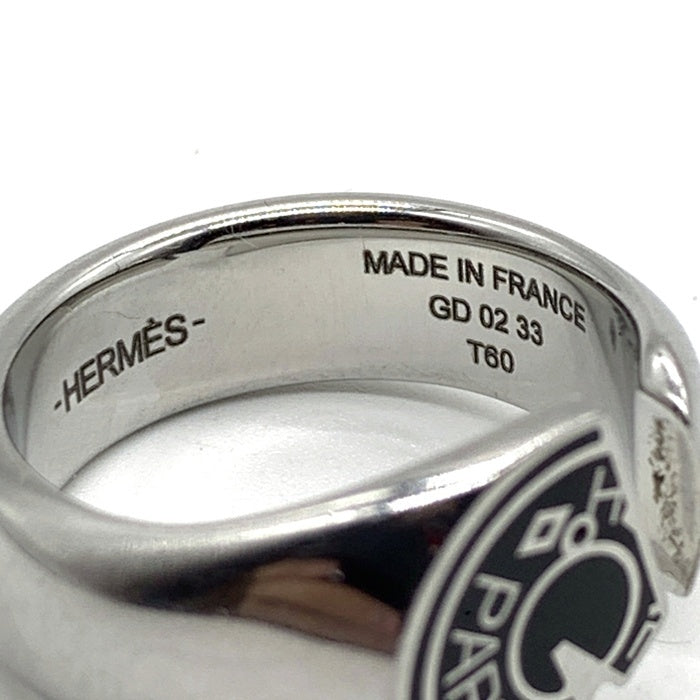 HERMES エルメス カルーゼルリング メタル シルバー ブラック Size T60 20号 福生店