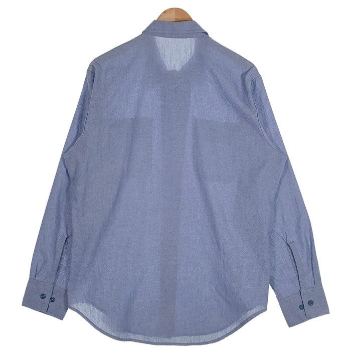90's U.S. NAVY 米海軍  ミリタリー 長袖 シャンブレー シャツ ライトブルー 8405-01-074-4907 Size L 福生店