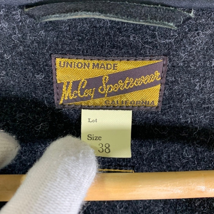 JOE McCOY ジョーマッコイ WOOL RAILROAD COAT ウール レイルロードコート ダブルジャケット レザー ホースハイド ブラック Size 38 福生店