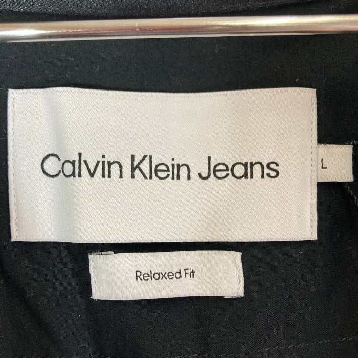 Calvin Klein Jeans カルバンクラインジーンズ オープンカラー スナップボタン ユーティリティシャツ ブラック sizeL 瑞穂店