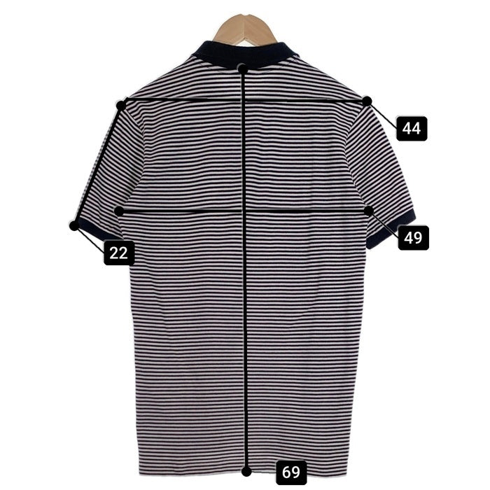 PRADA SPORT プラダスポーツ 鹿の子 ボーダーポロシャツ 半袖 ブラック ホワイト コットン SJJ888 2011 Size M 福生店