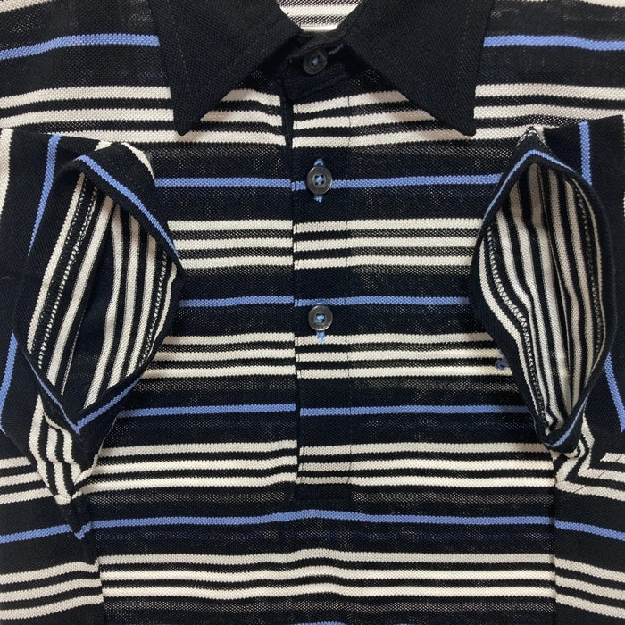 BURBERRY BLACK LABEL バーバリーブラックレーベル コットンボーダーポロシャツ ブラック BMV03-901-09 Size 1 瑞穂店
