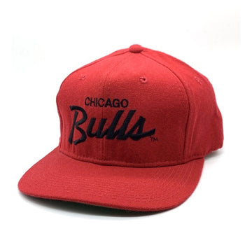 90's NBA CHICAGO BULLS シカゴ・ブルズ ベースボールキャップ スナップバック レッド 韓国製 Sports Specialties 福生店