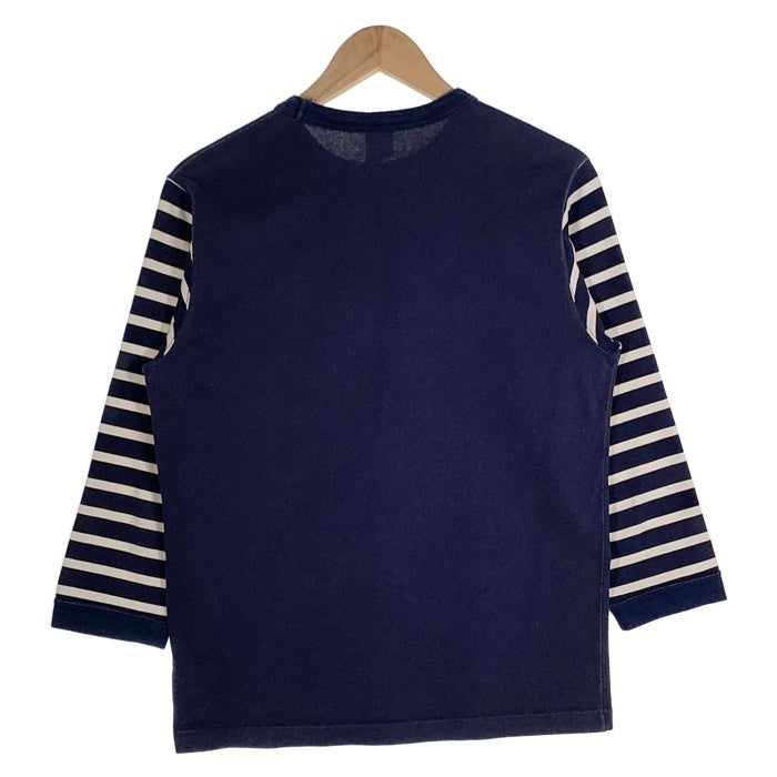 FREEWHEELERS フリーホイーラーズ POWER WEAR ボーダー切替 ポケット 七分袖 ロングスリーブTシャツ ネイビー Size M 福生店