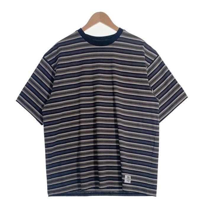 Hide and Seek ハイドアンドシーク 26SS Border S/S Tee ボーダーショートスリーブTシャツ グレー グリーン HT-040926 Size XL 福生店