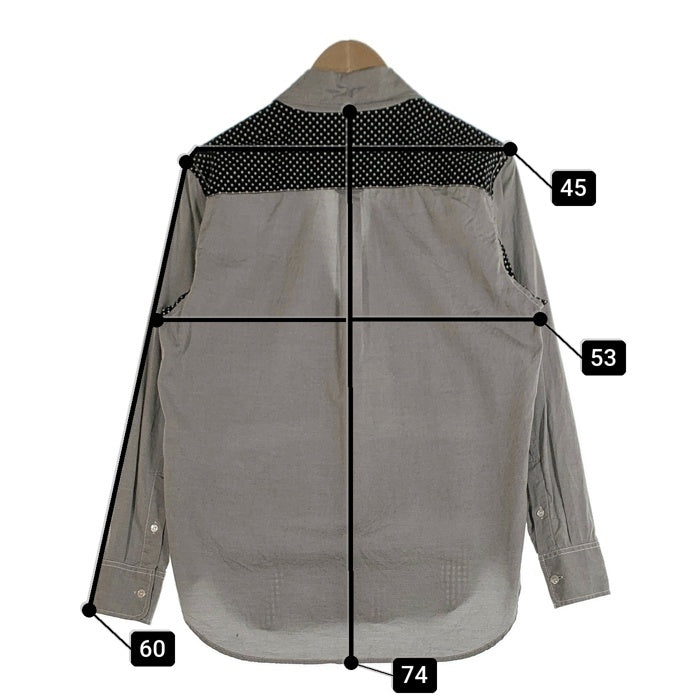 GANRYU ガンリュウ 14SS 3B テーラード シャツジャケット チェック ドット シャンブレー グレー EM-B005 AD2013 Size S 福生店