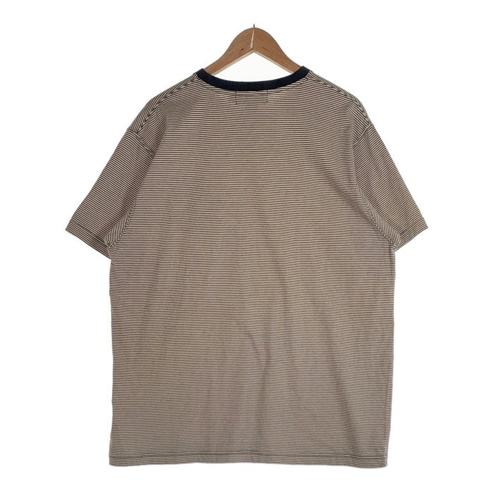 90's Ralph Lauren ラルフローレン ボーダーポケットTシャツ ブラック アイボリー 香港製 Size XL 福生店