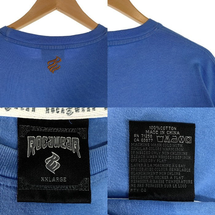 ROCA WEAR ロカウェア ロゴ刺繡 クルーネックTシャツ ライトブルー Size XXL 福生店