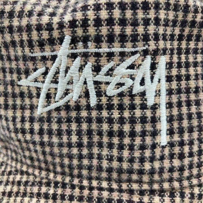 STUSSY ステューシー 1321052 WOOL CHECK BIG STOCK BUCKET HAT ウール チェック ビッグ ストック バケットハット ピンクベージュ sizeL/XL 瑞穂店