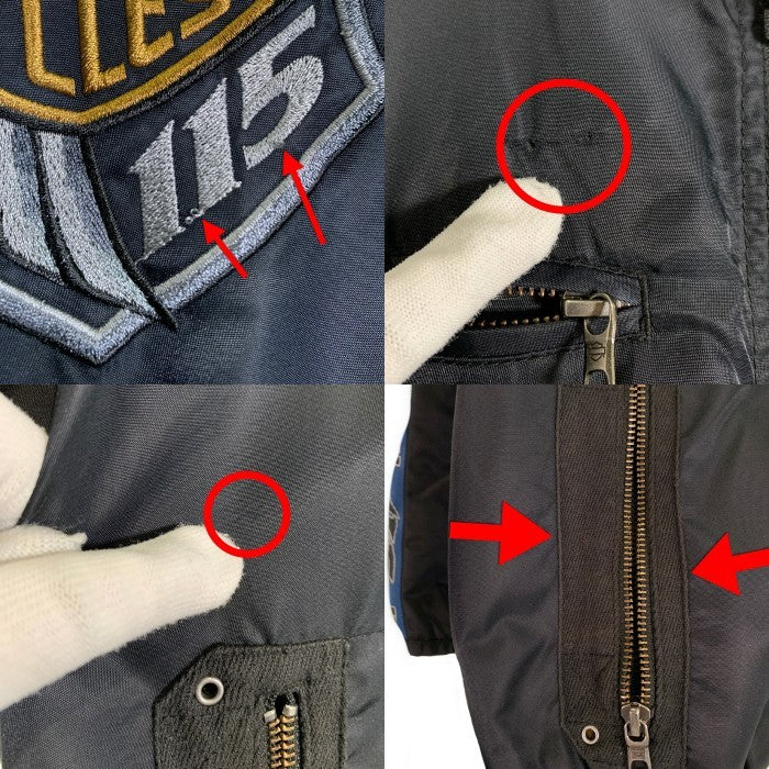 Harley-Davidson ハーレーダビッドソン 115周年記念 ナイロン レーシングジャケット サイドライン ブラック Size L 福生店