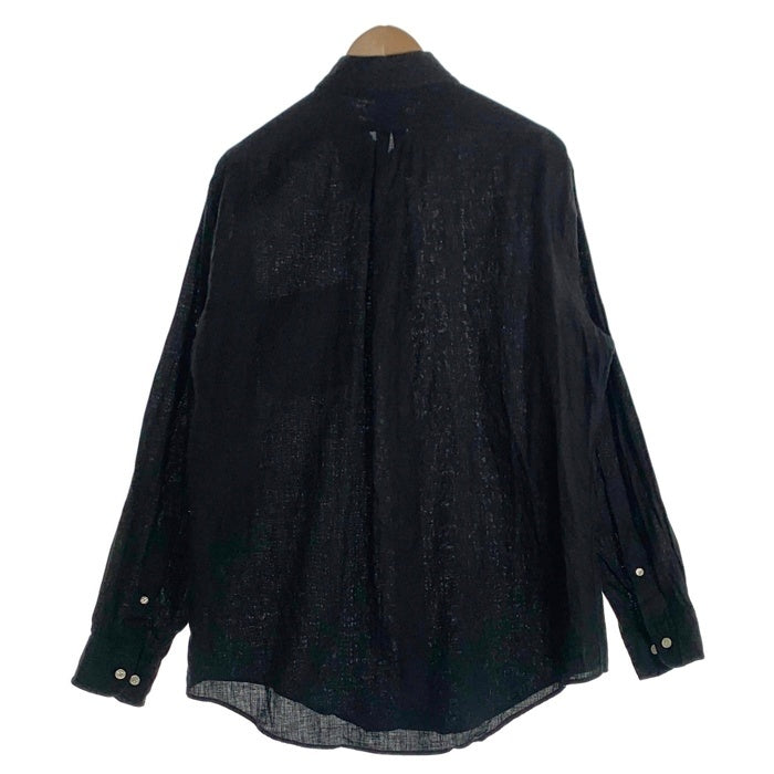 Brooks Brothers ブルックスブラザース リネン 麻 長袖 ボタンダウン シャツ ブラック Size L 福生店