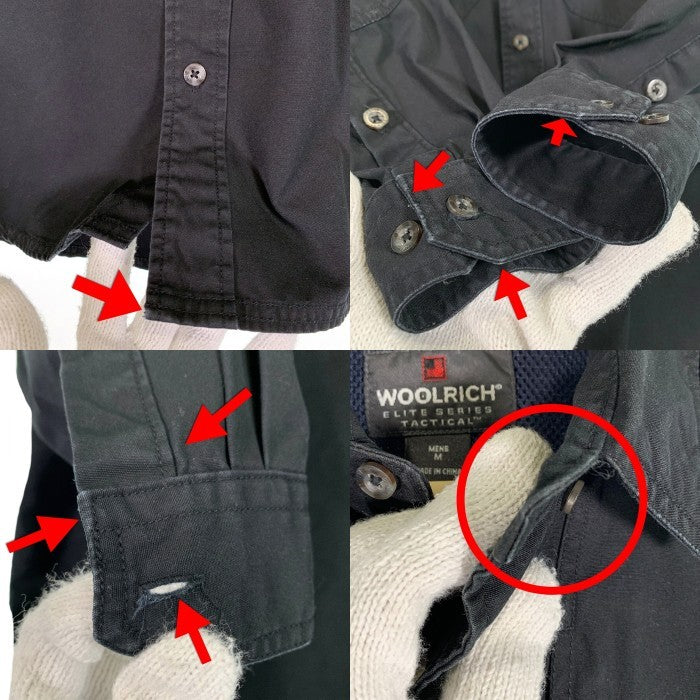 WOOLRICH ウールリッチ ELITE SERIES TACTICAL タクティカルシャツ ブラック 裏地メッシュ エポーレット Size M 福生店