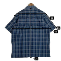 L.L.Bean エルエルビーン シアサッカーチェックシャツ 半袖 ポリエステル フィッシング ネイビー Size L 福生店