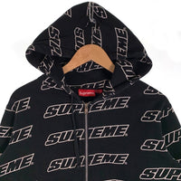 SUPREME シュプリーム 18SS Repeat Zip Up Hooded Sweatshirt ジップアップ フーディー パーカー ブラック カナダ製 Size S 福生店