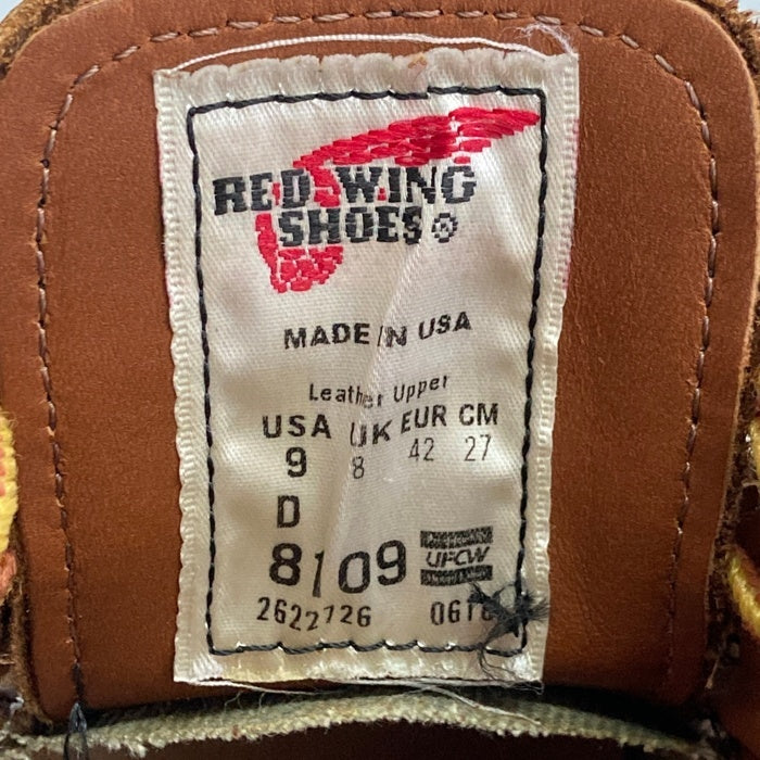 RED WING レッドウィング 8109 18年製 Work Oxford ワークオックスフォード マホガニー ブーツ ブラウン size9 瑞穂店