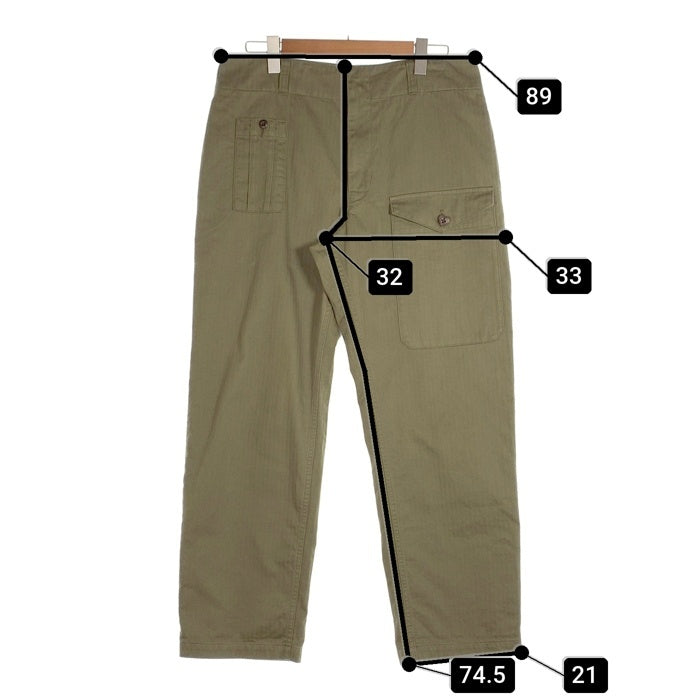 HUMAN MADE ヒューマンメイド STRAIGHT CARGO PANTS ストレートカーゴパンツ オリーブ ヘリンボーン HM29PT010 Size L 福生店