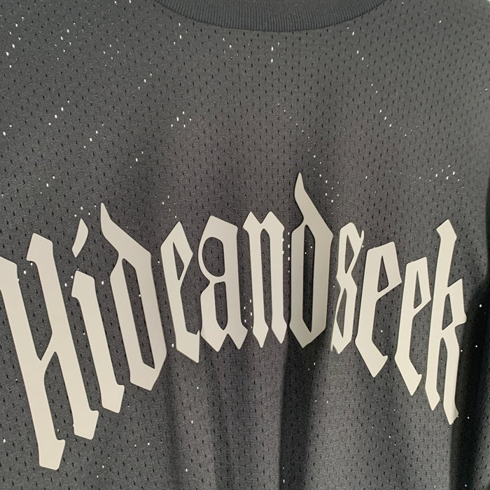 Hide and Seek ハイドアンドシーク 26SS Mesh L/S Tee メッシュ ロングスリーブTシャツ ラバープリント ブラック HC-040426 Size XL 福生店