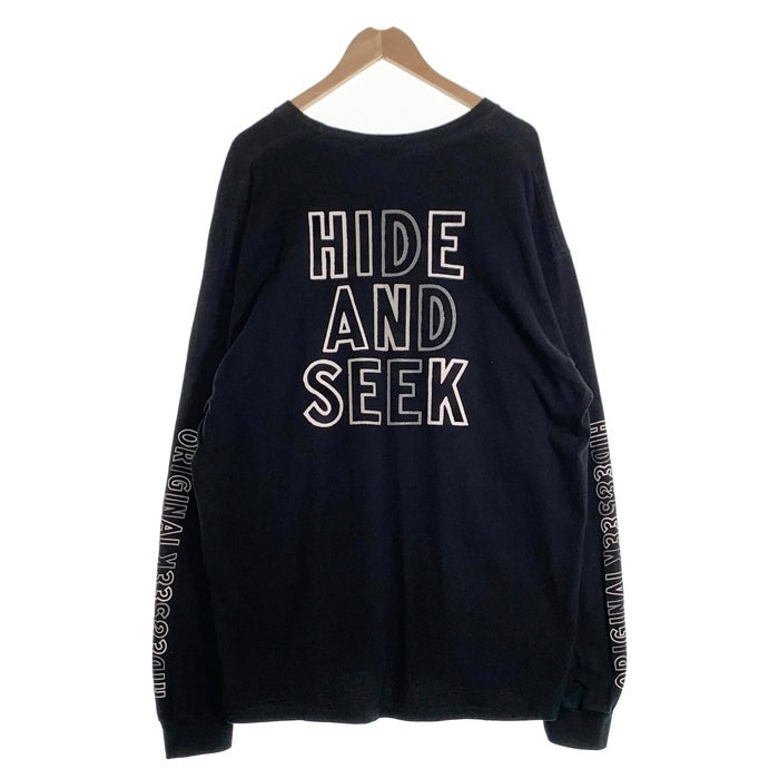 HIDE AND SEEK ハイドアンドシーク Toru Nishiura 西浦徹 Original H&S L/S Tee ロングスリーブ プリントTシャツ ブラック Size XXL 福生店