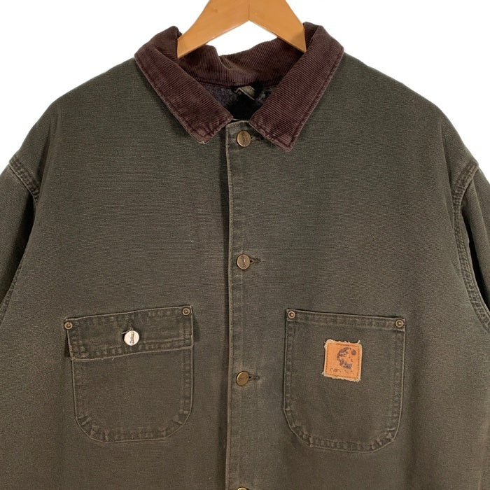 90's Carhartt カーハート Chore Coat チョアコート ダック地 ブランケットライナー モスグリーン USA製 C02MOS Size XL 福生店