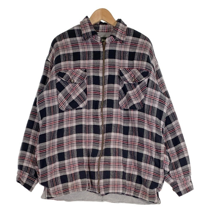 90's~ Stillwater Supply Co ジップアップ フランネルチェックシャツジャケット 中綿 グレー ブラック Size L 福生店
