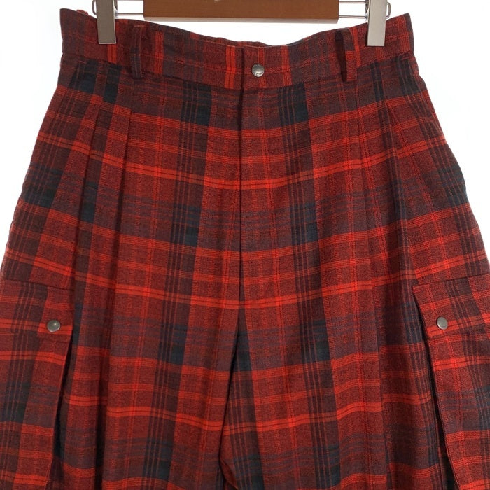 glamb グラム Check Baggy Cargo Pants チェックバギーカーゴパンツ レッド GB0324/P11 Size L 福生店