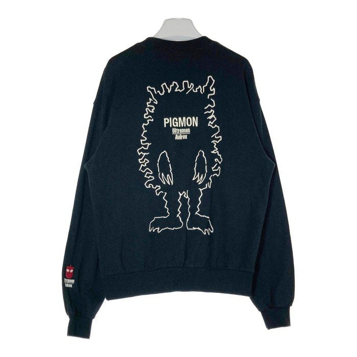 AVIREX アヴィレックス 783-4132011 ULTRAMAN PIGMON CREW SWEAT ウルトラマン ピグモン クルー スウェット ブラック sizeL 瑞穂店